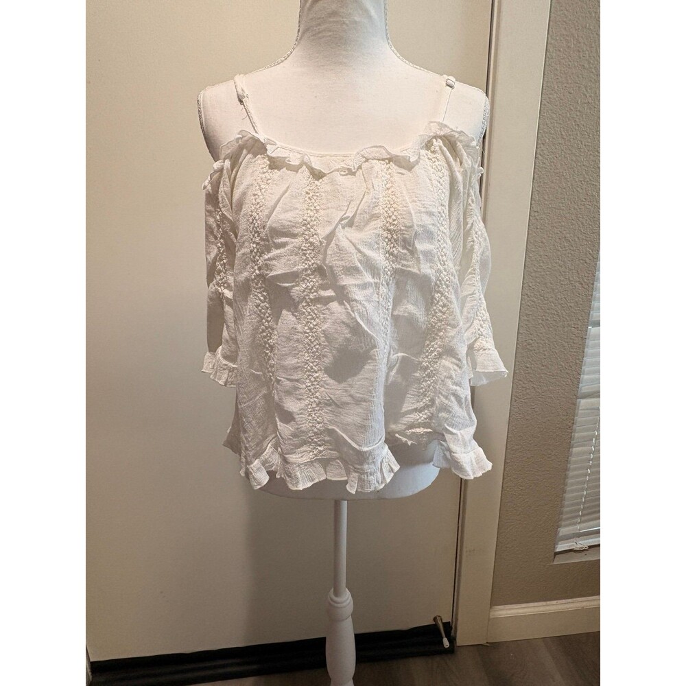 i Jeans By Buffalo Cold‎ Shoulder Boho Style Top Large